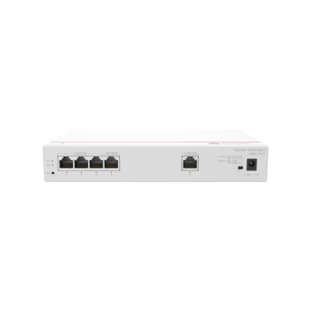 Router Multi-Servicio / 1 puerto 10/100/1000 Mbps(WAN) / 4 puertos 10/100/1000 Mbps(LAN) PoE+ (802.3af/at) / 50W / Rendimiento 1 Gbps / Controla hasta 32 APs / Hasta 150 Clientes / Administración Nube Gratis