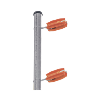 Aislador de Esquina Naranja para Cercos Eléctricos / 18 kV / Resinas Vírgenes / Resistencia 7.5-10.2 kg / Anti UV / 66 mm x 31.6 mm