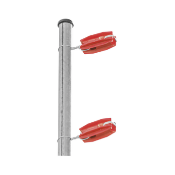 Aislador de Esquina Rojo para Cercos Eléctricos / 18 kV / Resinas Vírgenes / Resistencia 7.5-10.2 kg / Anti UV / 66 mm x 31.6 mm
