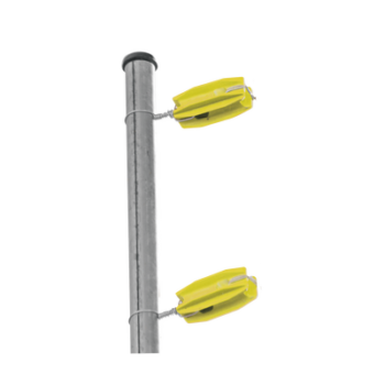 Aislador de Esquina Amarillo para Cercos Eléctricos / 18 kV / Resinas Vírgenes / Resistencia 7.5-10.2 kg / Anti UV / 66 mm x 31.6 mm