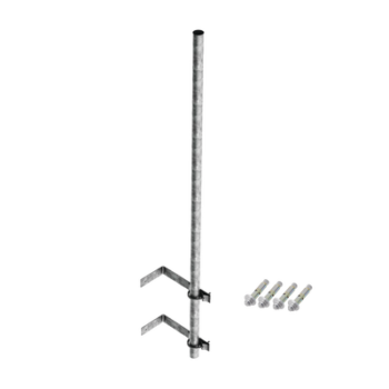 Mástil de 3 m de 1-1/4" diámetro ced. 30 con Herrajes para Sujeción a Pared.
