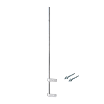 Mástil Liviano de Pared de 1.5 m (Diam. 1-1/4") con Cejas de Fijación  Soldadas, ¡No se gira! Incluye Taquetes para instalación.
