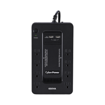 UPS de 650 VA/390 W, Topología Standby con Modo Ahorrador ECO, Entrada 120 Vca NEMA 5-15P, Con 8 Tomas NEMA 5-15R