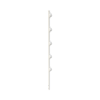 Poste con 5 Aisladores de PASO para Cerca Electrificada. Tubo Galvanizado de 1.2m, cal. 18 de 1" Diam. + Pintura Blanca Aplicación en Polvo.