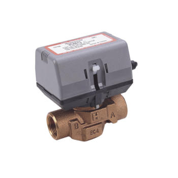 Válvula motorizada de 2 vías con actuador integrado, conexión BSPT de 3/4 pulgada, control on/off, 100-130 VCA
