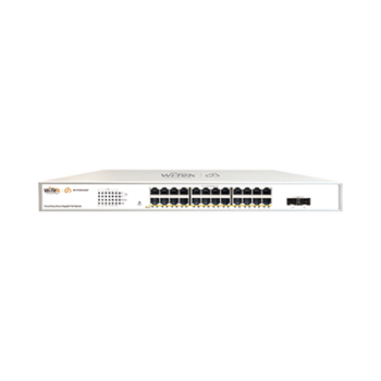 Switch Administrable PoE / 24 puertos PoE af/at Gigabit / 2 x SFP Gigabit / Administración Cloud Gratuita / Presupuesto 370 W