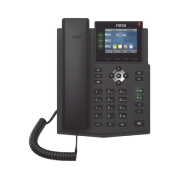 Teléfono IP / 6 Líneas SIP / Pantalla LCD a Color 2.8" / Audio HD G.722 y Opus / Conferencia 3 Vías / Puertos Gigabit / PoE 802.3af / OpenVPN / IPv6