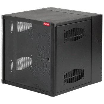 Gabinete AccessPlus de 12 UR Montaje en Pared de 19in, Rieles Numerados y Roscados #10-32, Puerta con Ventana de Seguridad, 600 mm de Ancho, 762 mm de Profundidad, 12 UR, Color Negro
