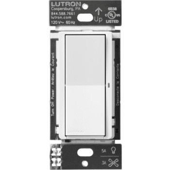 Interruptor de pared inteligente Claro on/off, 120 V con neutro, 5 A en LED y 600 W incandescente, funciona con control Pico y Smart Hub Caseta Wireless, color blanco