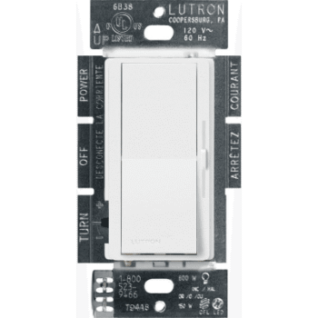 Atenuador de pared Diva C·L, un polo o 3 vías, para LED/CFL (150 W) o incandescente/halógena (600 W), color blanco nieve