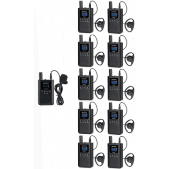 Kit para guía turístico de 1 transmisor y 10 receptores