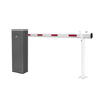 Kit de Barrera Vehicular Derecha y Brazo Telescópico de Hasta 5.5 m / Finales de Carrera Ajustables por Programación / Movimiento Fluido / Diseño Elegante Color Gris / Con Corona Led Semaforizada