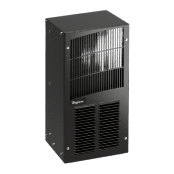 Aire Acondicionado Compacto Para Exterior, Uso en Gabinetes de Telecomunicaciones de Grado Industrial, Frío T20, 2000 BTU, 115 Vca, de Acero, Color Negro