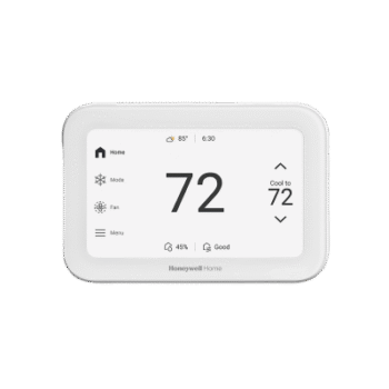 Termostato inteligente con pantalla táctil de 5 pulgadas, control de calidad de aire (IAQ), hasta 4H/2C bomba de calor, Wi-Fi, Bluetooth y Matter, color blanco