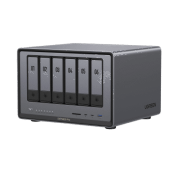 NAS UGREEN NASync DXP6800 Pro / Intel Core i5-1235U 10 Núcleos / 6 Bahías SATA + 2 M.2 NVMe / 2 Puertos Thunderbolt 4 / 2 Puertos 10GbE / 8K HDMI / PCIe 4.0 x4 / DDR5 Hasta 64GB / Compatibilidad Multiplataforma