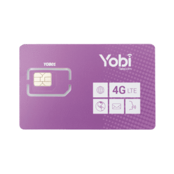 SIM Yobi para dispositivos móviles 3G/4G con recarga de 3.5GB cada mes durante 1 año de servicio (solo datos)