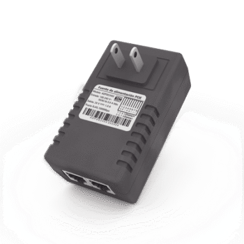 Adaptador de pared / Inyector PoE / 48 Vcc / 0.5 A / Controlado por chip IC / Protección contra OV, OC, SC, UV/  Fácil de instalar