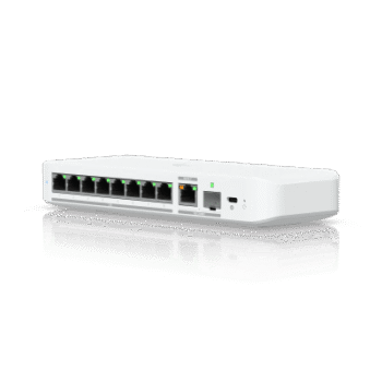 USW Flex 2.5G Switch de 8 Puertos 2.5GbE, con un Puerto de Enlace Ascendente Combinado RJ45/SFP+ de 10 GbE, Incluye Adaptador ca/cc