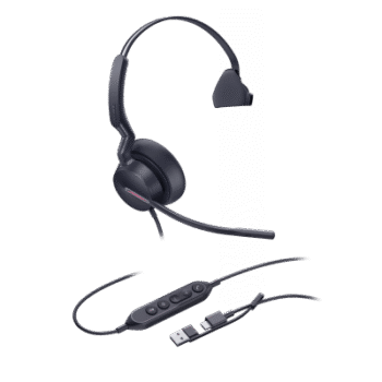 Diadema Alámbrica Yealink UH46 Mono USB-C/A Certificada con Microsoft Teams