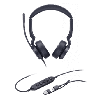 Diadema Alámbrica Yealink UH44 Dual USB-C/A Certificada con Microsoft Teams