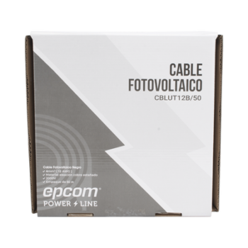 Cable Fotovoltaico Negro / Cobre Estañado / 4 mm² (12 AWG) / 2000V / Rollo de 50 m / / UL 4703 y TUV