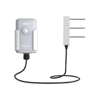 Sensor IoT de Suelo LoRaWAN / Humedad, Temperatura y Conductividad / Sonda FDR de Precisión / Batería 19,000 mAh (10 Años) / NFC + Milesight IoT Cloud