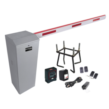 Kit COMPLETO Barrera Derecha XB / Brazo de 5 Metros con Iluminacion LED Rojo-Verde / Incluye Sensor de masa, Transformador, Lazo, Ancla, Fotoceldas 2 Controles Inalámbricos