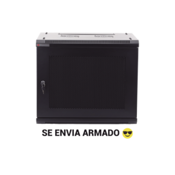 Gabinete PRECISION, Con Puerta Perforada, de 19in, 9UR, 450mm de Profundidad, Color Negro