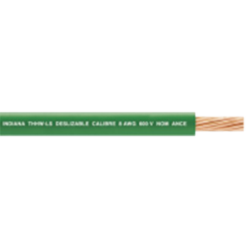 100 Metros / Cable Eléctrico /  8  AWG / Color verde / Cobre suave cableado / Aislamiento de PVC / Auto extinguible