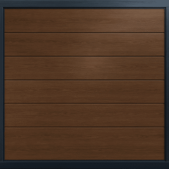 Puerta de Garage de Alta Calidad / Linea Central / Imitacion madera / oscura / 16x8 pies / AISLADA / Estilo Americana.
