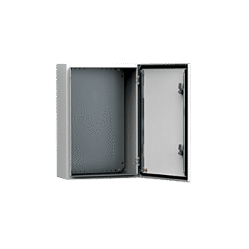 Gabinete de Uso Exterior MAS 500 x 400 x 210 mm NEMA 4/12/13; IP66; IK10 de Acero Dulce 1.5 mm con Platina de Montaje Incluida Color Gris Claro