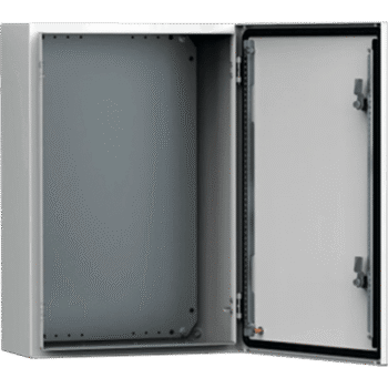Gabinete de Uso Exterior MAS 1200 x 800 x 400 mm (47.2 x 31.5 x 15.7 in) NEMA 4/12/13; IP66; IK10 de Acero Dulce 1.5 mm con Platina de Montaje Incluida Color Gris Claro