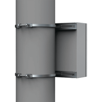 Kit de Fijación para Postes / Enclosure Pole Fixation / Acero Galvanizado / Carga Máxima 900 N / Diámetro Poste 80-250 mm (3.15-9.84 in) / 2 Perfiles + Accesorios