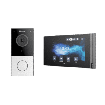Kit Akuvox WIFI E12W + S562W / 100% en la Nube / POE / Bluetooth / NFC / Lector de Tarjetas MIFARE / ONVIF / IP65 / Cámara 2 MP / Botón con Iluminación / Control de 1 Puerta / Entradas de Alarma