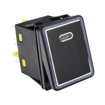 Interruptor tipo Switch con Led Color Rojo / IP65 / Diseño Industrial con panel de Aluminio / NO, COM, NC / Terminales tipo F1