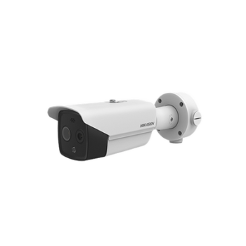 Cámara Bala IP Termográfica / Medición de Temperatura -20°C a 150°C / Alta Resolución Térmica 160 x 120 / Teleobjetivo Térmico 9.7mm / Alarma por Excepción de Temperatura / Óptica 5 MP / IP67