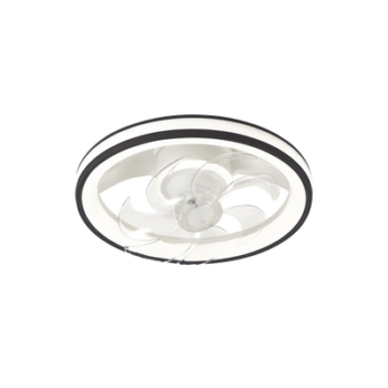 Ventilador de Techo con Luminario LED de  110 V CA 50/60 Hz /  88 W /4500 Lm / 6500 - 4 000 - 2 700 K /3 Tonos de Luz / 501 mm / 6 Velocidades / Dimeable / Color Blanco y Negro.