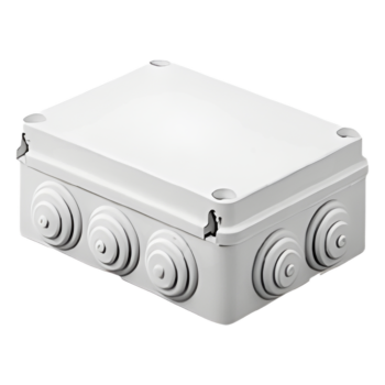 Caja Estanca de PVC Para Derivación y Conexión, 12 Entradas, Tapa Atornillada, 240x190x90 mm (Área interna), Uso Exterior IP55, Material que no Propaga el Fuego y Libre de Hálogenos