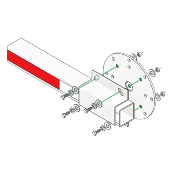 Kit de Instalación Para Brazos de Plástico Doorking / Incluye Disco y Enganche de Fijación