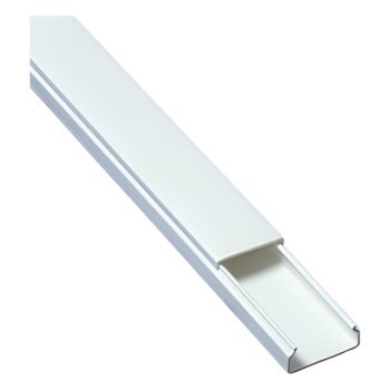 Canaleta blanca de PVC auto extinguible, sin división, 20 x 10 mm, tramo de 2.5 m (5101-01260)
