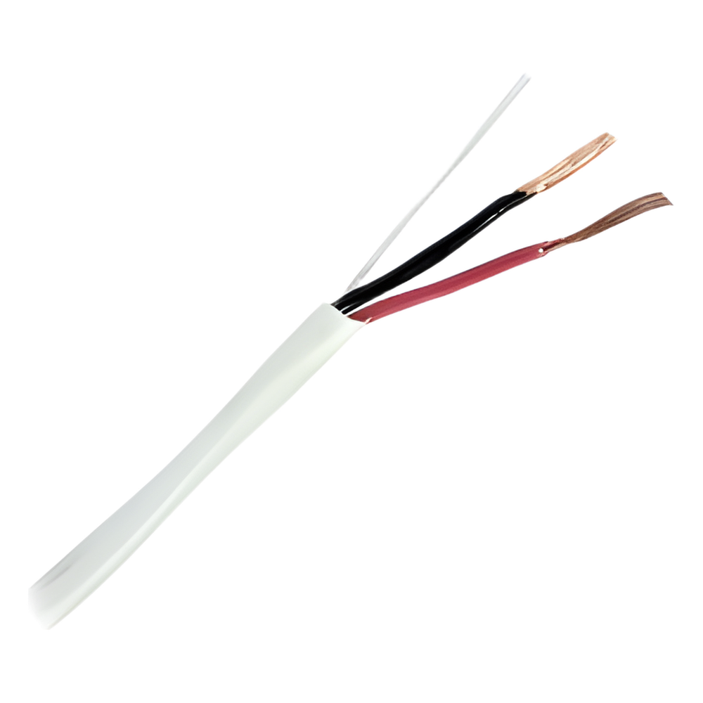Bobina de 305 Metros (1000 Pies) / 2 x 18 AWG / Cable / Blanco / Para Aplicaciones de Alarma / Audio / Control de Acceso / Certificado UL / Resistente al Fuego / Para Interior