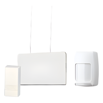 Kit inalámbrico de arranque con receptor, contactos magnéticos y detector de movimiento PIR para panel de alarma Honeywell serie Vista