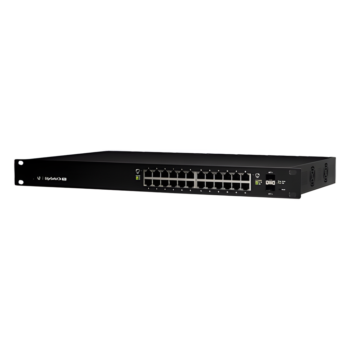 Switch EdgeMAX administrable de 24 puertos Gigabit con PoE+/PoE Pasivo 24V + 2 Puertos SFP, 250 W