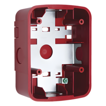 Caja de Montaje en Pared para Bocina y Bocina con Lampara Estroboscopica y para montaje en Techo de Bocinas, Color Rojo