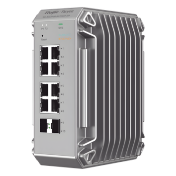 Switch Industrial PoE, Ideal para temperaturas Extremas y protección contra descargas, 8 puertos Gigabit PoE 802.3af/at + 2 SFP para fibra 1Gb, gestión gratuita desde la nube, 125w