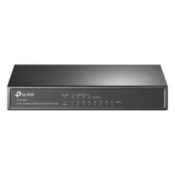 Switch PoE+ No Administrable / De Escritorio 8 puertos 10/100 Mbps / 4 puertos PoE af/at Inteligente / Presupuesto 66 W / Hasta 250 metros