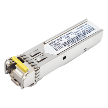 Transceptor mini-Gbic SFP 1G LC TX:1550nm RX:1310 para fibra Mono Modo 20 Km WDM, Requiere MGB-LA20
