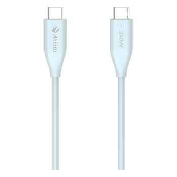 Cable de Carga USB-C a C 1.5 Metros / Potencia 240W / Velocidad Transferencia 480 Mbps / Tecnología GaN (Nitruro de Galio) / Fast-Charging / Material Silicona No Tóxica /  Conector Aluminio Anodizado