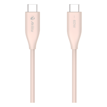 Cable de Carga USB-C a C / 1.5 Metros (4.92 Pies) / Tecnología GaN (Nitruro de Galio) / Fast-Charging / Potencia 60W / Velocidad Transferencia 480 Mbps / Material Silicona No Tóxica / Conector Aluminio Anodizado