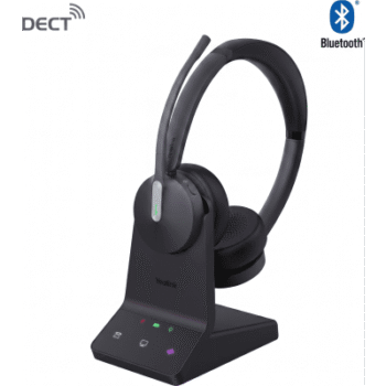 Diadema Inalámbrica Yealink WH64 DECT y Bluetooth con Capacidad de Hasta 32 Horas de Conversación